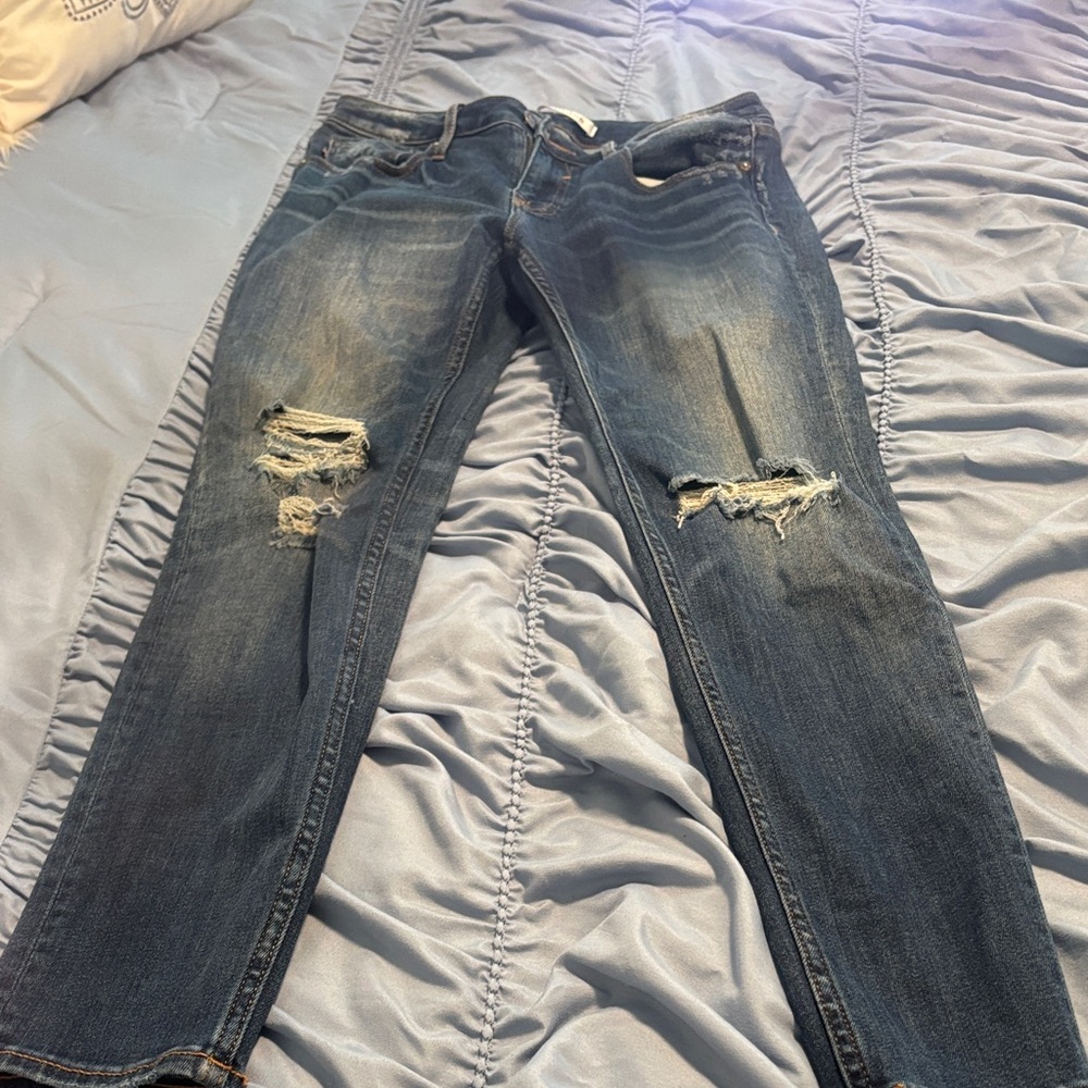 Vigoss Women's Ripped Skinny Jeans - Faded Blue